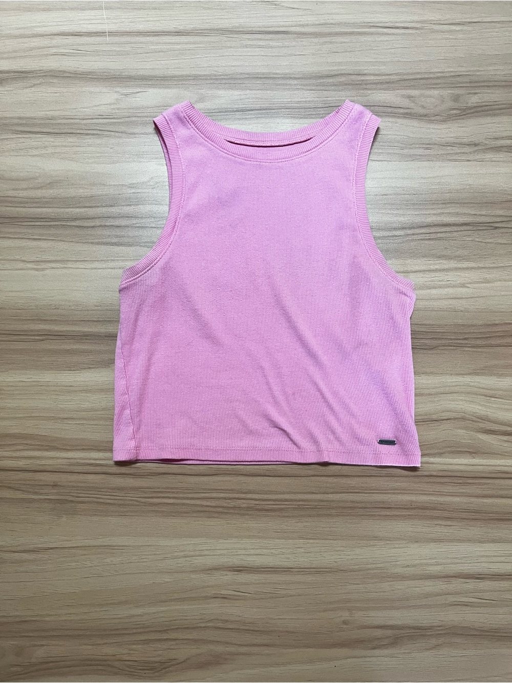 Hollister Pastel Pink Ribbed Cropped Tank